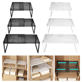 Maxbell Expandable Cabinet Storage Shelf Stand Riser Organizer Rack Black 27 to 38cm
