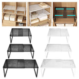 Maxbell Expandable Cabinet Storage Shelf Stand Riser Organizer Rack Black 27 to 38cm