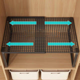 Maxbell Expandable Cabinet Storage Shelf Stand Riser Organizer Rack Black 27 to 38cm
