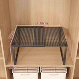 Maxbell Expandable Cabinet Storage Shelf Stand Riser Organizer Rack Black 27 to 38cm