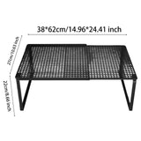 Maxbell Expandable Cabinet Storage Shelf Stand Riser Organizer Rack Black 38 to 62cm
