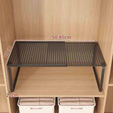 Maxbell Expandable Cabinet Storage Shelf Stand Riser Organizer Rack Black 50 to 85cm