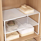 Maxbell Expandable Cabinet Storage Shelf Stand Riser Organizer Rack White 27 to 38cm