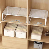 Maxbell Expandable Cabinet Storage Shelf Stand Riser Organizer Rack White 27 to 38cm