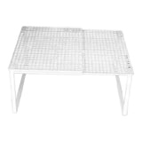 Maxbell Expandable Cabinet Storage Shelf Stand Riser Organizer Rack White 27 to 38cm