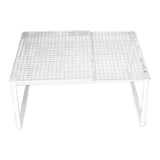 Maxbell Expandable Cabinet Storage Shelf Stand Riser Organizer Rack White 27 to 38cm