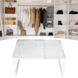 Maxbell Expandable Cabinet Storage Shelf Stand Riser Organizer Rack White 27 to 38cm