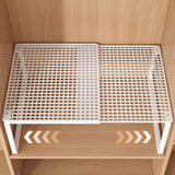 Maxbell Expandable Cabinet Storage Shelf Stand Riser Organizer Rack White 27 to 38cm
