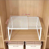 Maxbell Expandable Cabinet Storage Shelf Stand Riser Organizer Rack White 27 to 38cm
