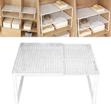 Maxbell Expandable Cabinet Storage Shelf Stand Riser Organizer Rack White 27 to 38cm