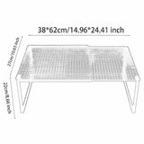 Maxbell Expandable Cabinet Storage Shelf Stand Riser Organizer Rack White 38 to 62cm