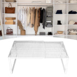 Maxbell Expandable Cabinet Storage Shelf Stand Riser Organizer Rack White 38 to 62cm