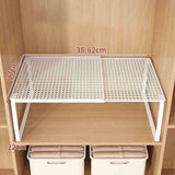 Maxbell Expandable Cabinet Storage Shelf Stand Riser Organizer Rack White 38 to 62cm