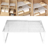 Maxbell Expandable Cabinet Storage Shelf Stand Riser Organizer Rack White 38 to 62cm