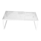 Maxbell Expandable Cabinet Storage Shelf Stand Riser Organizer Rack White 50 to 85cm