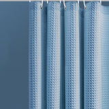 Maxbell Waffle Shower Curtains Polyester Washable Heavy Duty for Hotel Bathroom Home Blue