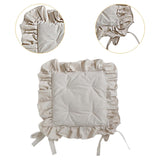 Maxbell Ruffle Chair Cushion Seat Mat Ruffled Chair Pad for Patio Wedding Decoration