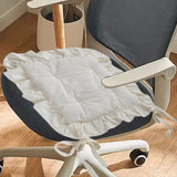 Maxbell Ruffle Chair Cushion Seat Mat Ruffled Chair Pad for Patio Wedding Decoration