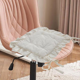 Maxbell Ruffle Chair Cushion Seat Mat Ruffled Chair Pad for Patio Wedding Decoration