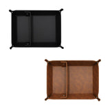 Maxbell PU Leather Desktop Storage Tray Compact Organization for Keys Phone Bathroom Black
