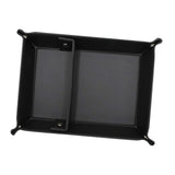 Maxbell PU Leather Desktop Storage Tray Compact Organization for Keys Phone Bathroom Black