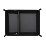 Maxbell PU Leather Desktop Storage Tray Compact Organization for Keys Phone Bathroom Black