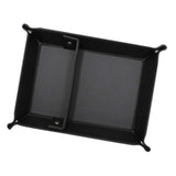 Maxbell PU Leather Desktop Storage Tray Compact Organization for Keys Phone Bathroom Black