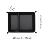 Maxbell PU Leather Desktop Storage Tray Compact Organization for Keys Phone Bathroom Black