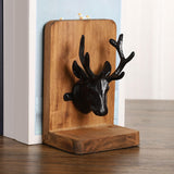 Maxbell 2x Decorative Bookends Shelves Magazines Cookbooks Recipe Books Elk Bookends