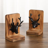 Maxbell 2x Decorative Bookends Shelves Magazines Cookbooks Recipe Books Elk Bookends