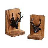 Maxbell 2x Decorative Bookends Shelves Magazines Cookbooks Recipe Books Elk Bookends