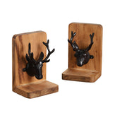 Maxbell 2x Decorative Bookends Shelves Magazines Cookbooks Recipe Books Elk Bookends