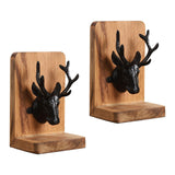 Maxbell 2x Decorative Bookends Shelves Magazines Cookbooks Recipe Books Elk Bookends