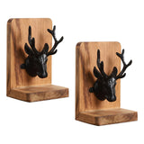 Maxbell 2x Decorative Bookends Shelves Magazines Cookbooks Recipe Books Elk Bookends