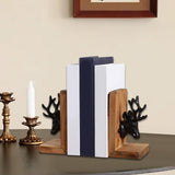 Maxbell 2x Decorative Bookends Shelves Magazines Cookbooks Recipe Books Elk Bookends