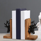 Maxbell 2x Decorative Bookends Shelves Magazines Cookbooks Recipe Books Elk Bookends