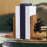 Maxbell 2x Decorative Bookends Shelves Magazines Cookbooks Recipe Books Elk Bookends