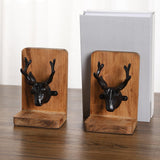 Maxbell 2x Decorative Bookends Shelves Magazines Cookbooks Recipe Books Elk Bookends