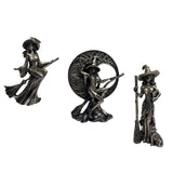 Maxbell Halloween Figurine Witch Statue Decorative Sculpture for Fireplace Home Desk Riding a broom
