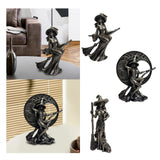 Maxbell Halloween Figurine Witch Statue Decorative Sculpture for Fireplace Home Desk Riding a broom
