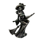 Maxbell Halloween Figurine Witch Statue Decorative Sculpture for Fireplace Home Desk Riding a broom