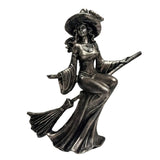 Maxbell Halloween Figurine Witch Statue Decorative Sculpture for Fireplace Home Desk Riding a broom