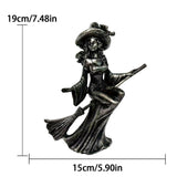 Maxbell Halloween Figurine Witch Statue Decorative Sculpture for Fireplace Home Desk Riding a broom