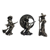Maxbell Halloween Figurine Witch Statue Decorative Sculpture for Fireplace Home Desk Riding a broom