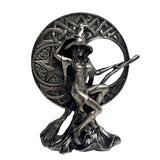 Maxbell Halloween Figurine Witch Statue Decorative Sculpture for Fireplace Home Desk Moon