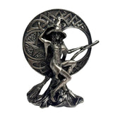 Maxbell Halloween Figurine Witch Statue Decorative Sculpture for Fireplace Home Desk Moon