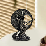 Maxbell Halloween Figurine Witch Statue Decorative Sculpture for Fireplace Home Desk Moon