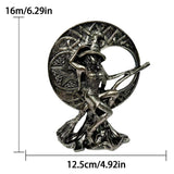 Maxbell Halloween Figurine Witch Statue Decorative Sculpture for Fireplace Home Desk Moon