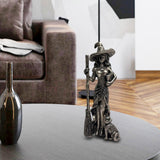 Maxbell Halloween Figurine Witch Statue Decorative Sculpture for Fireplace Home Desk Take a broom