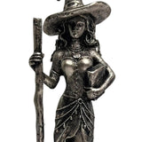 Maxbell Halloween Figurine Witch Statue Decorative Sculpture for Fireplace Home Desk Take a broom